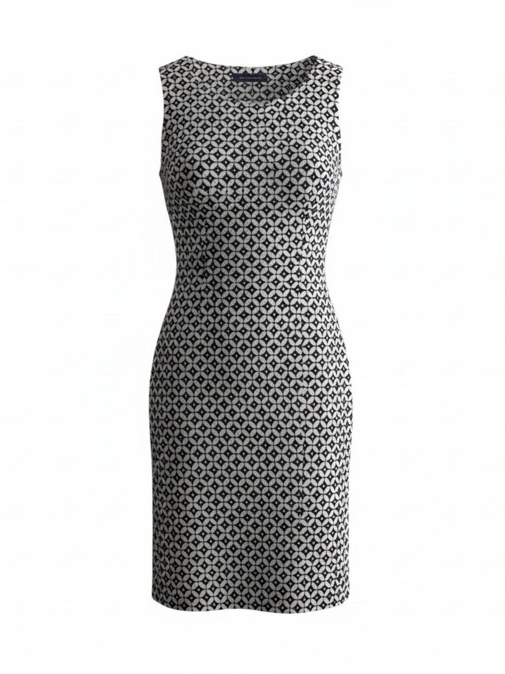 Tommy Hilfiger Black and White Patterned Sleeveless Sheath Dress